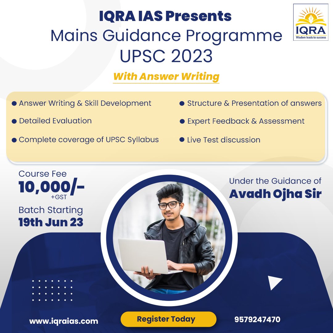 Mains Guidance Programme With Answer Writing For UPSC 2023 IQRA IAS